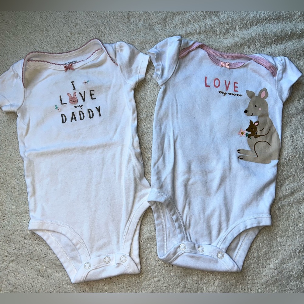 Carters Love Mommy & Daddy Onesies
